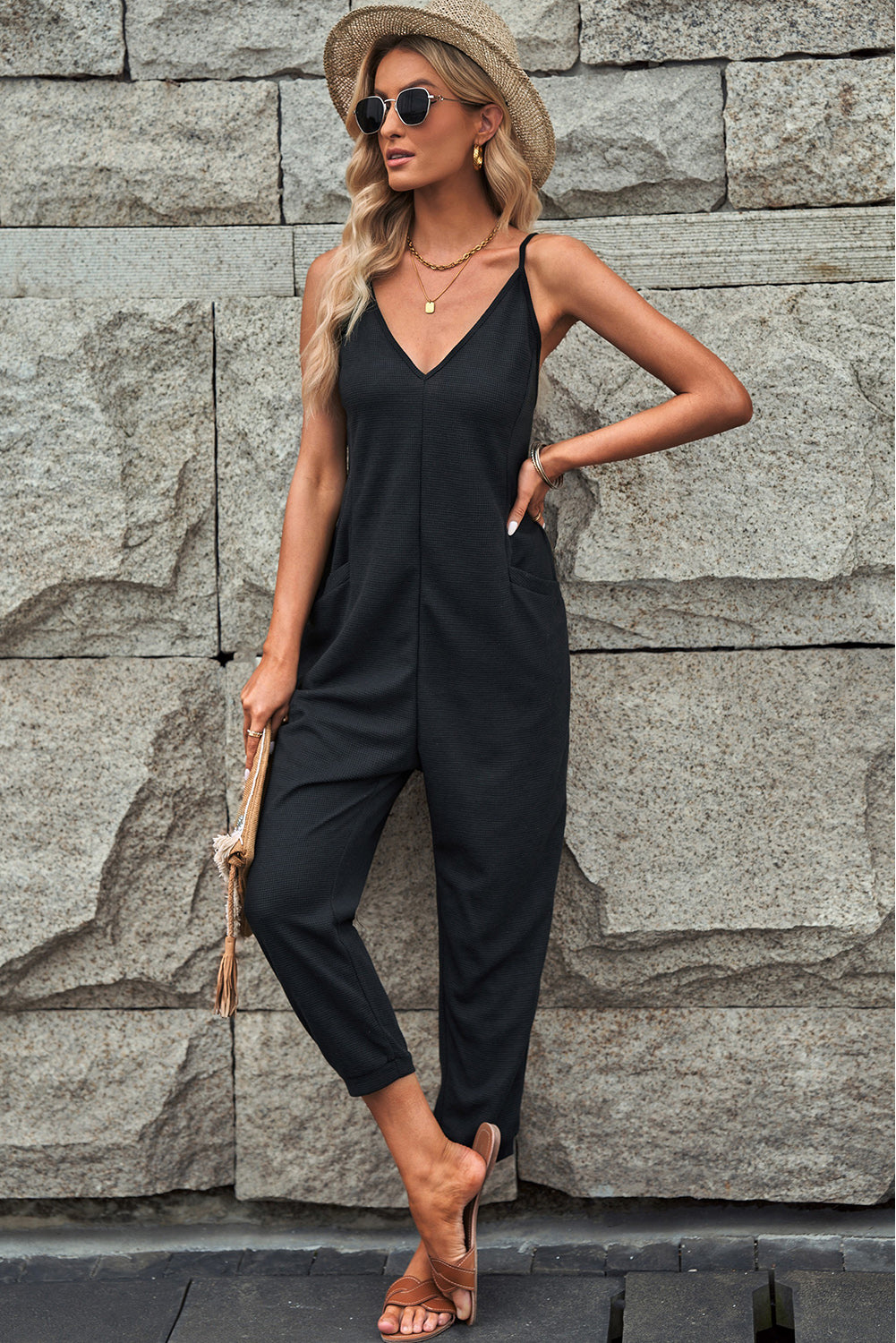 Out Of My Hands Pocketed Jumpsuit Heather Gray Three Bird, 41% OFF