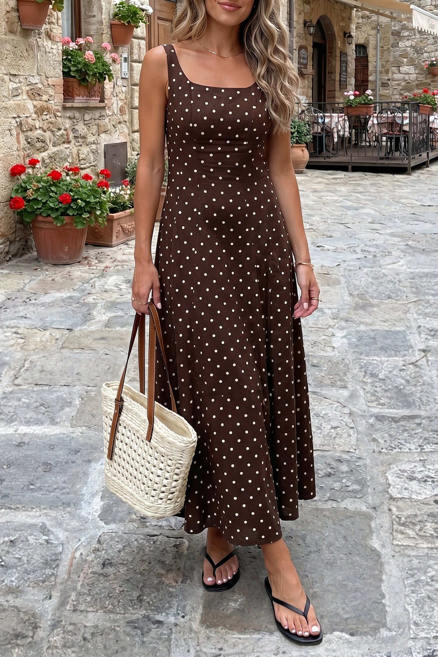 brown vacation dress Opulessa Glitter Halter Maxi Dress,Summer Boho Holiday Cutout Mermaid Silhouette Bronze Sheer Accents Plain Long Brown For Women Pair it with simple sandals for a chic and effortless look Vacation Dresses 12th Tribe
