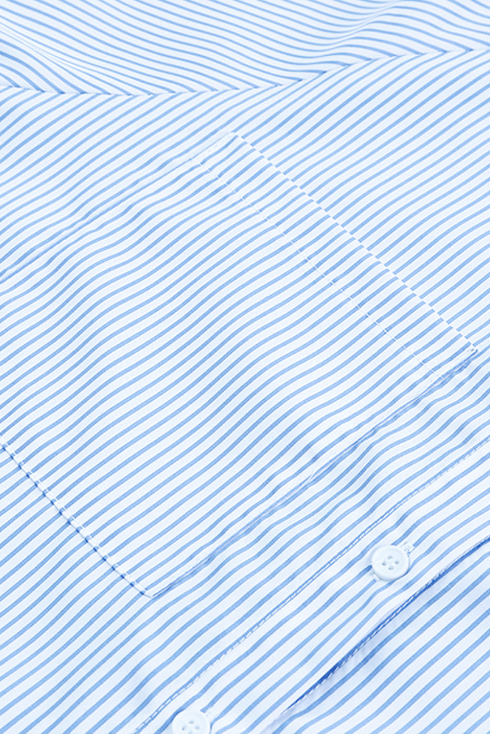 Light Blue Striped Casual Shirred Cuffs Shirt – éloges