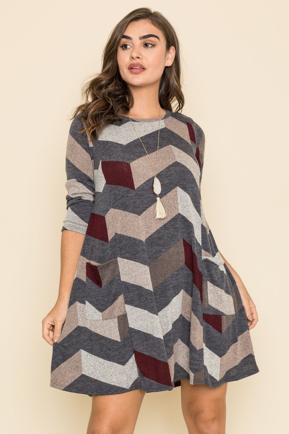 burgundy chevron dress Burgundy Chevron Mesh Contrast Dress