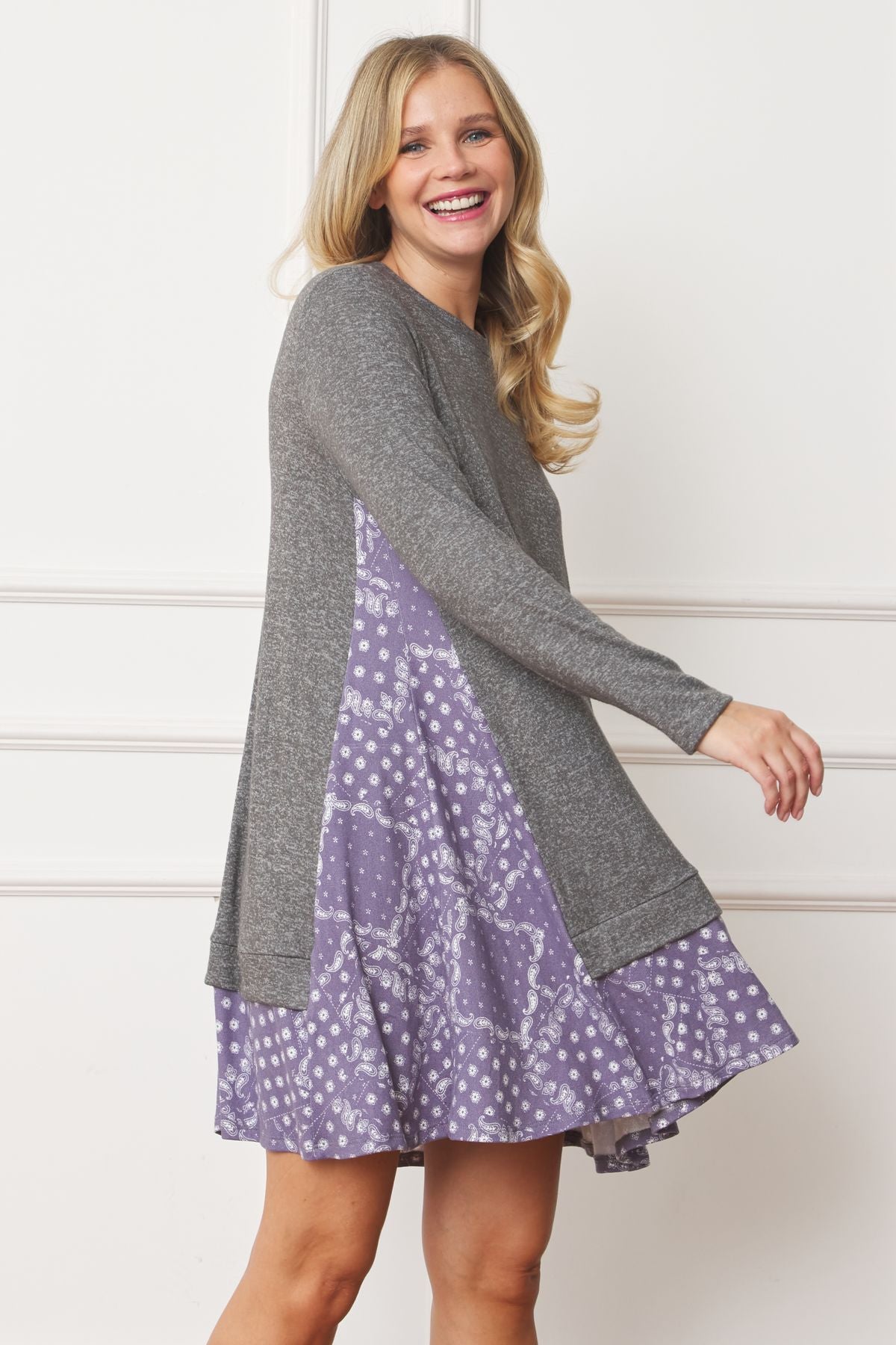 layered swing dress Chic Chiffon Layered Swing Dress Dark Gray / Medium