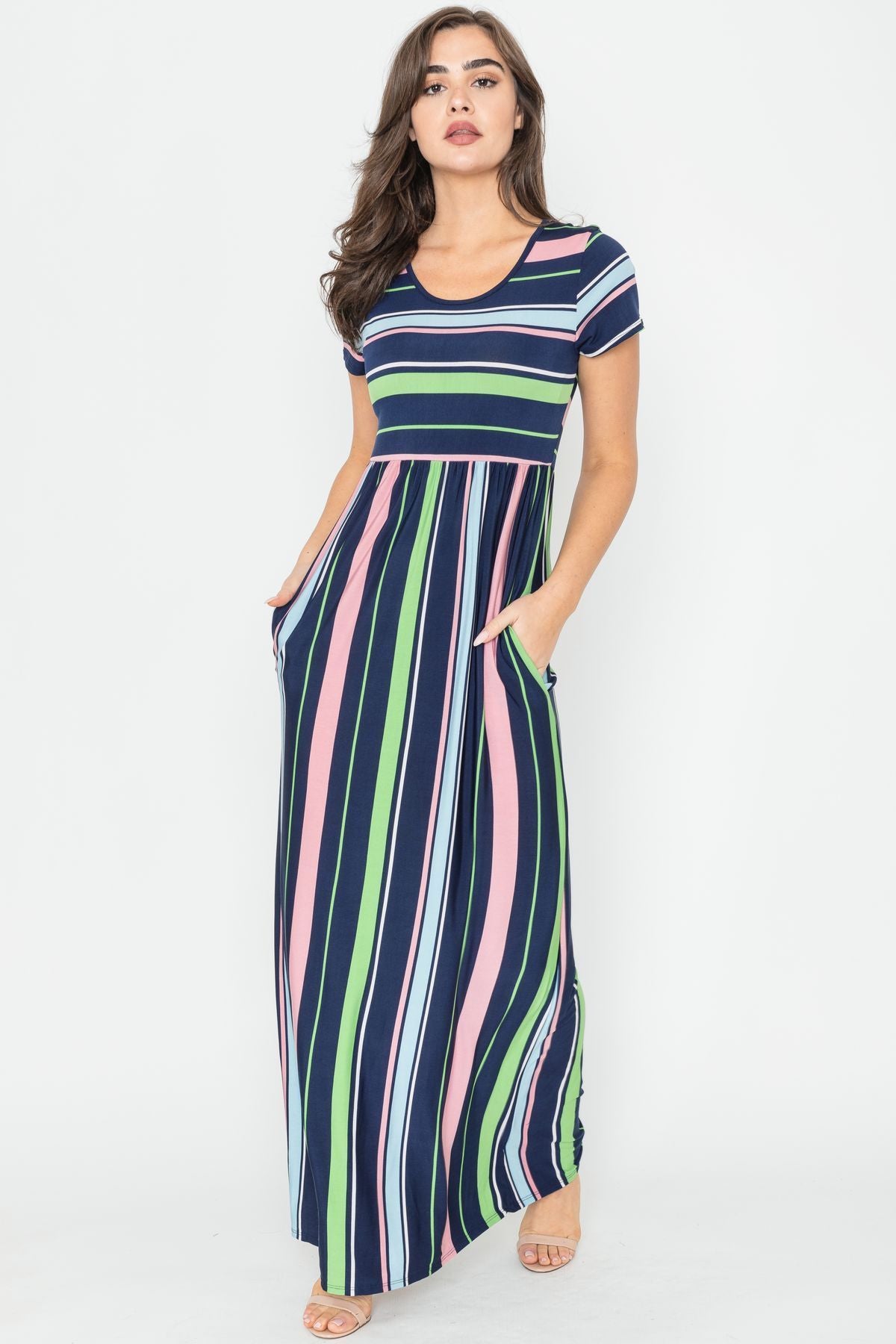 neon striped maxi dress Darling Glow Striped Abstract Maxi Dress VICI