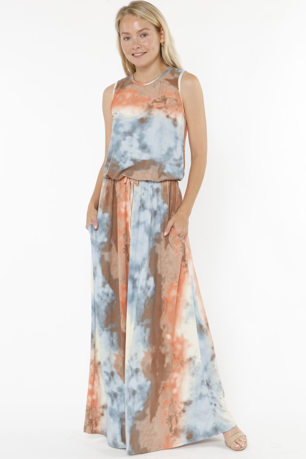 orange and blue tie dye dress Knit Tie Dye Dress by Zara