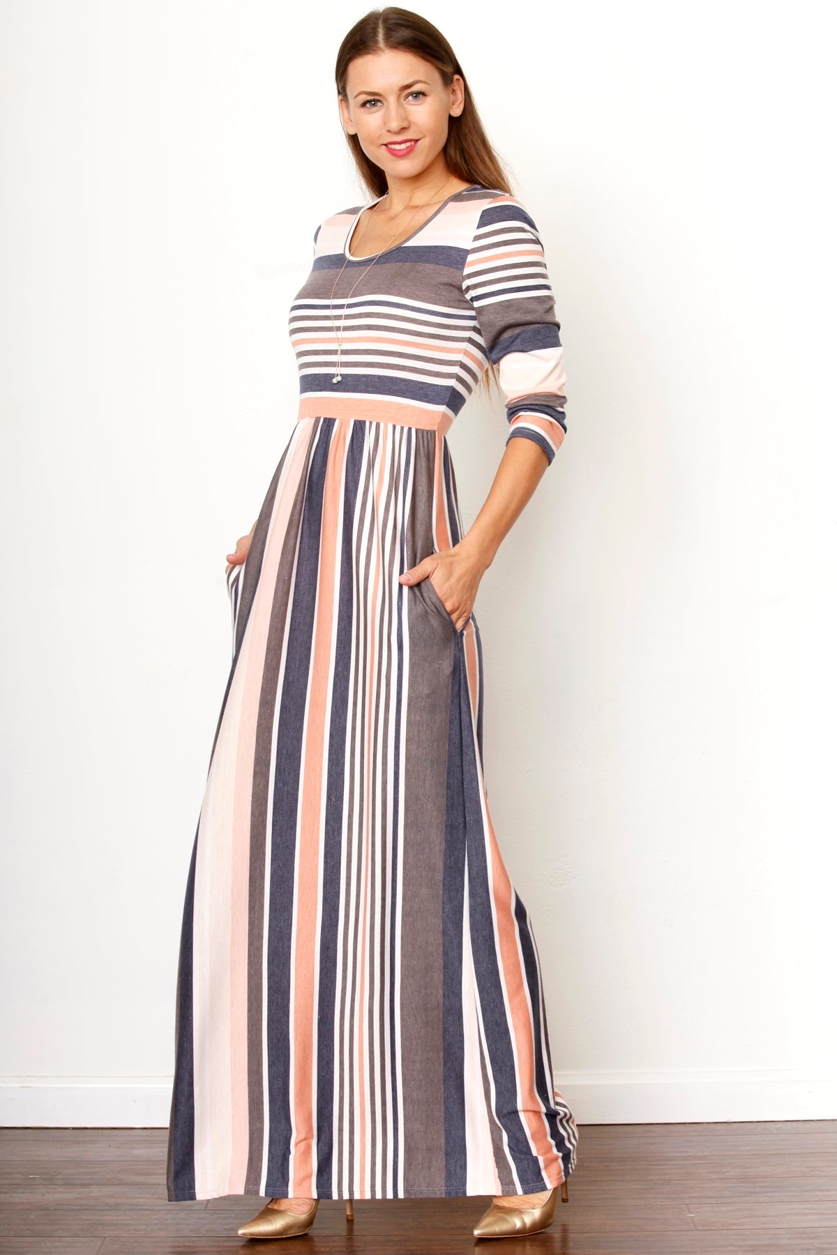 charcoal pink dress Off The Shoulder Color Block Dress in Charcoal/Olive/Pink SWANK